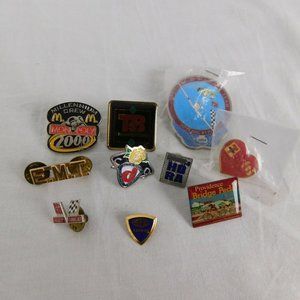 Lot of 10 Random Assorted Collectible & Advertisement Pinbacks & Pins Grab Bag
